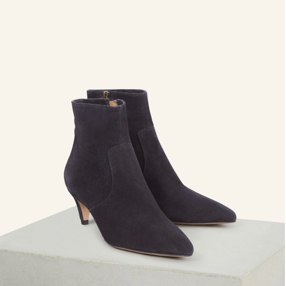 Isabel Marant Derst Black Suede Zip Kitten Heel Ankle Boots Booties - Picture 5 of 14